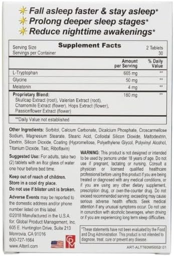Alteril Sleep Aid - 120 Count with an Essential Medicine Organizer Box