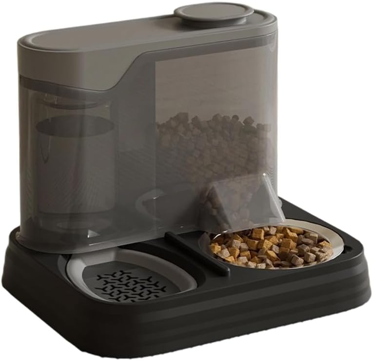 Cats Dog Feeding Station Leak Proof Water Fountains Detachable Dish Anti Slip Base Design