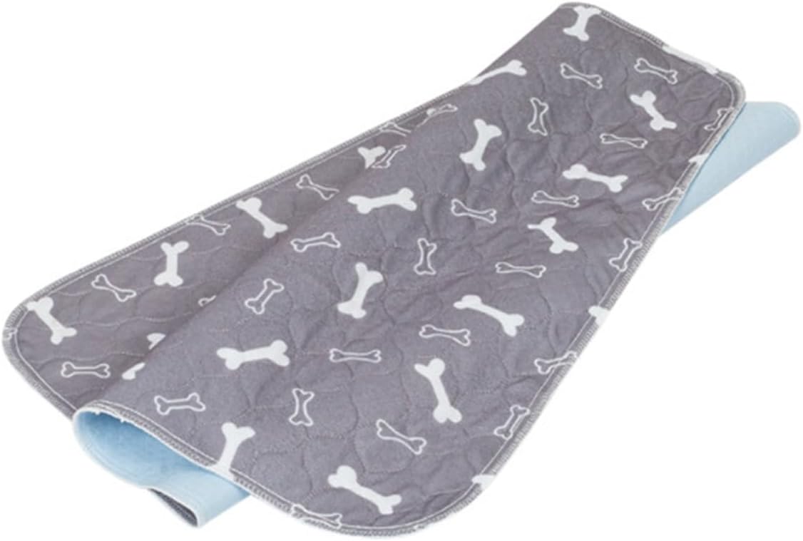 Training Mat, Fast Absorbent Pad, Reusable Washable Sheet, Puppy Potty Solution, Interior Floor Protection, Pet Comfort Accessory, Quilted Dark Gray Liner for Litter Box Grass Crate Training
