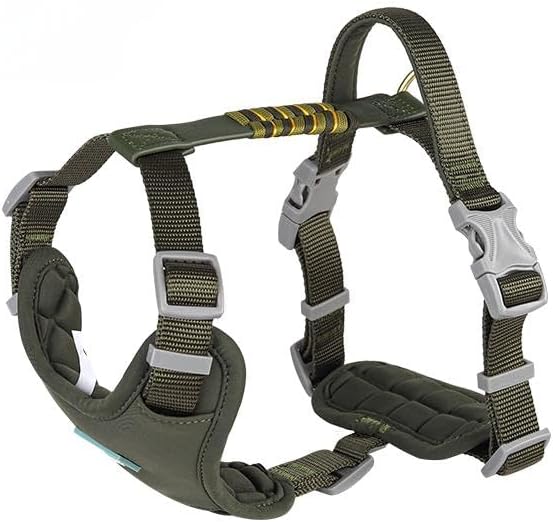 Xlife Dog Harness for Large Dogs - No-Pull Adjustable Vest Harness with 3D Air Cushion, Safety Buckle & No-Chock D Ring, Easy to Put On - Comfortable & Breathable for Easy Walking (Green L)