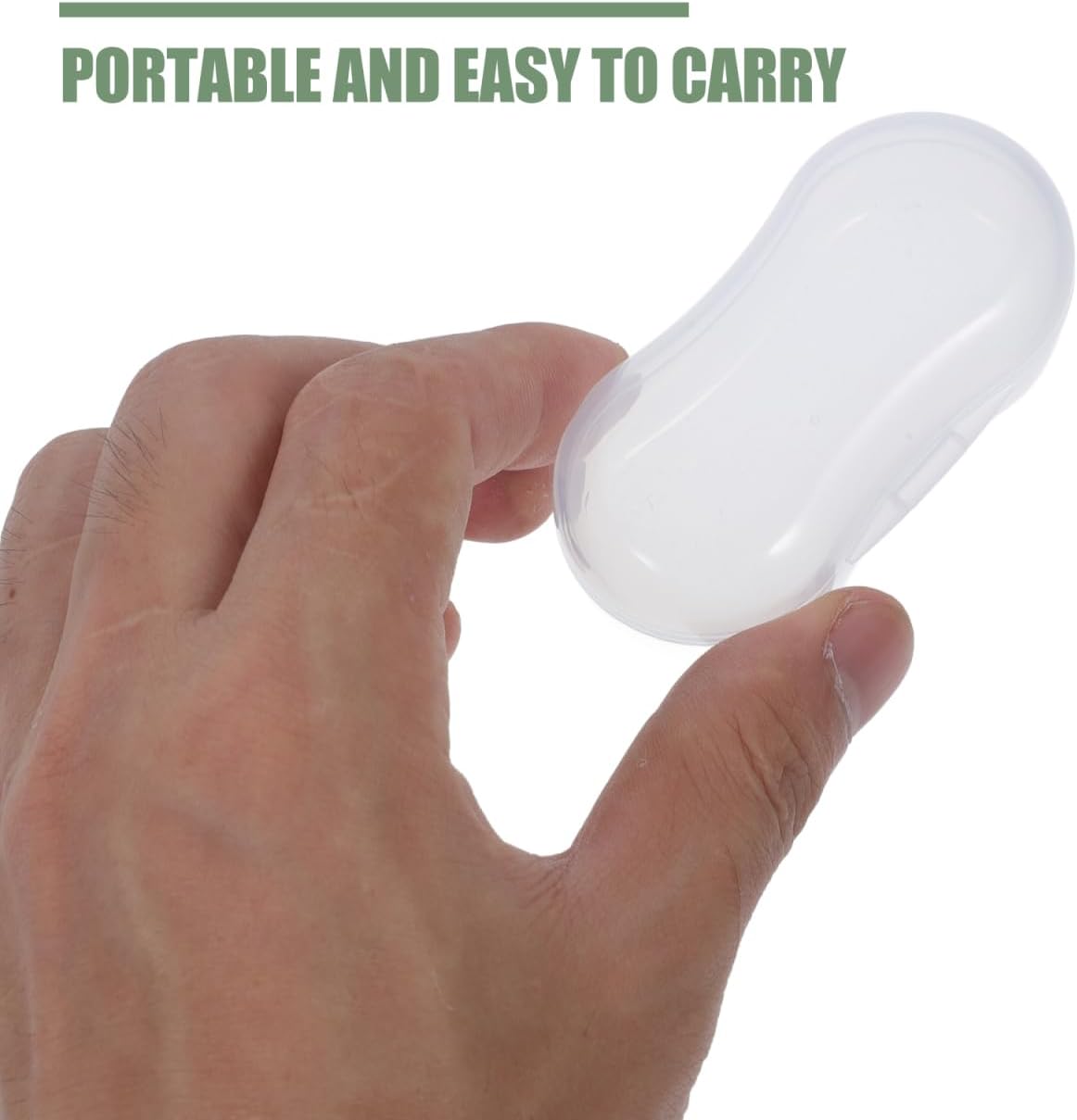 HEALLILY 20Pcs Dog Finger Toothbrush Storage Box Portable Transparent Case Compact Design Easy to Carry for Pet Dental Care