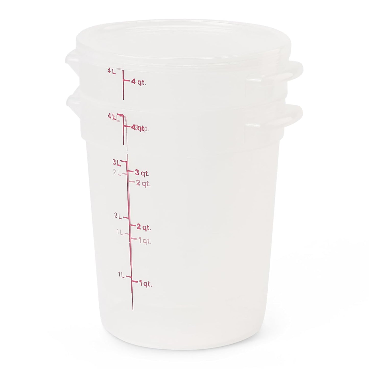 Cambro Food Storage Containers with Lids (BPA-Free) - 4 Quart - Food Grade Buckets with Lids (2 Pack) - For Dough Proofing and Brining (Translucent)