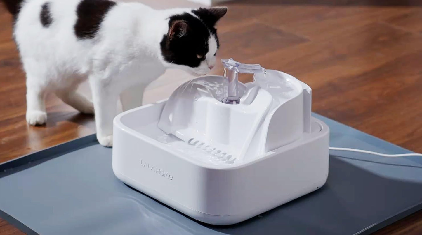 Cat Food Mat for LALAHOME Water Fountain, 100% Waterproof Non-Slip Silicone Mat for Water Bowls, Large Pet Feeding Pad, Easy Clean Durable Placemat for Cat Food Water Dishes, Gray 23.6" x 19.7"
