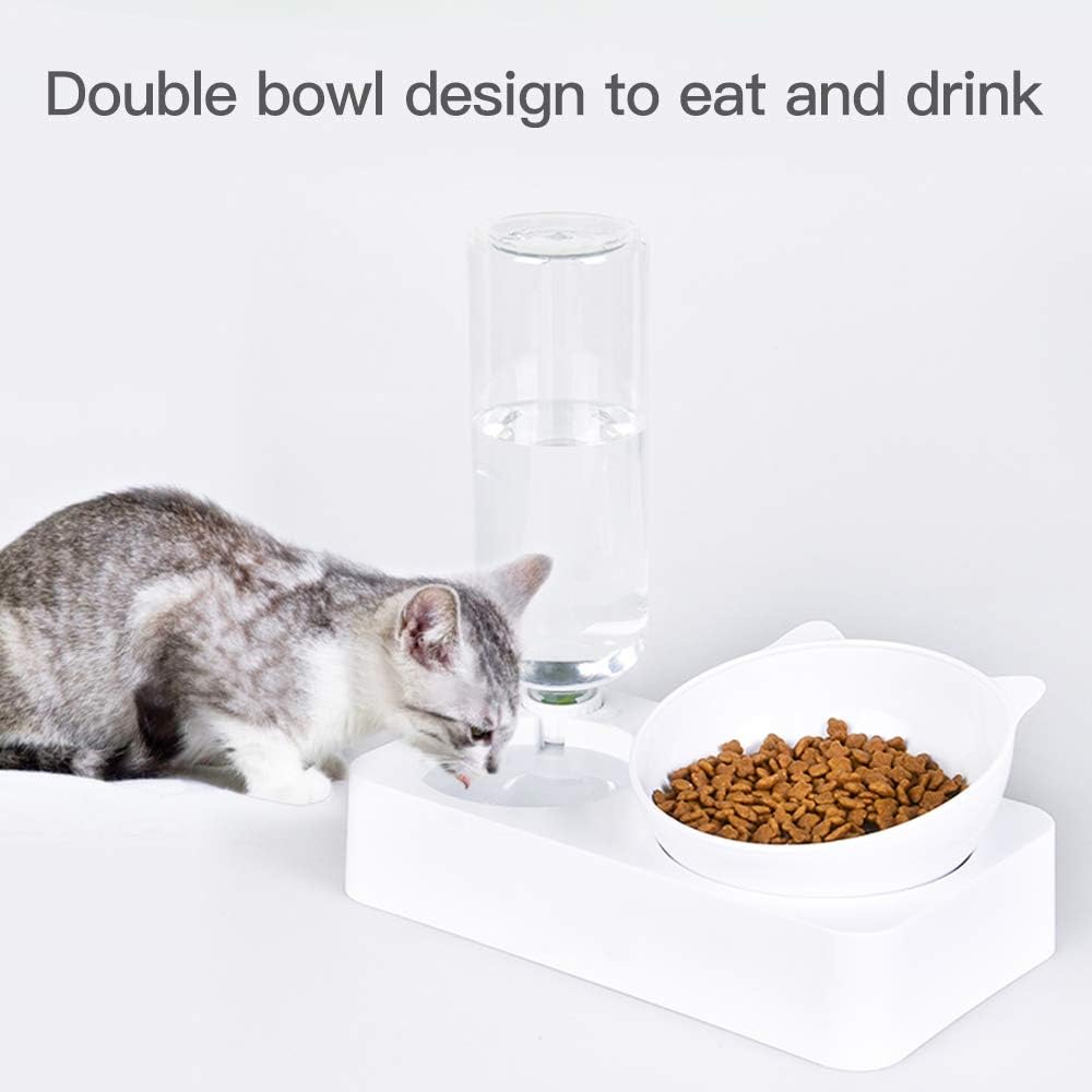 Marchul Cat Bowls, Pet Food Bowls, 15° Tilted Cat Bowl for Indoor Cats, Dog Food and Water Bowl Set