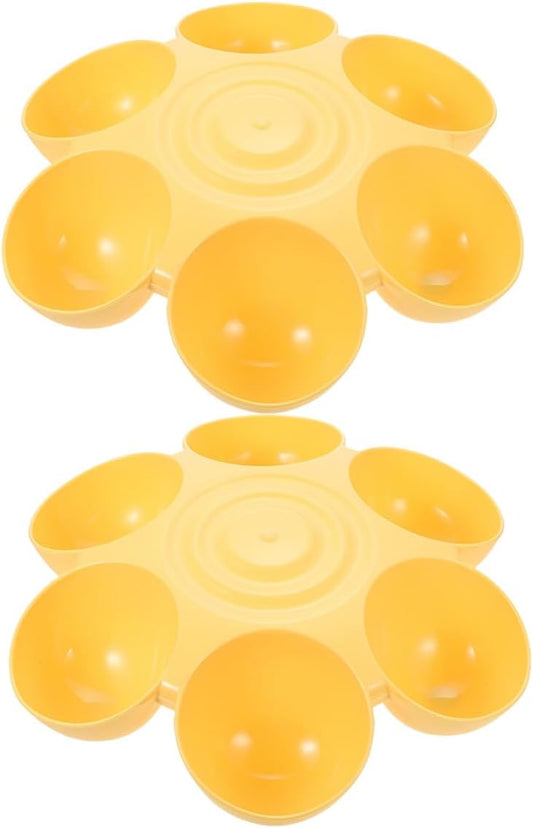 PRETYZOOM 2pcs Flower Shape Pet Bowls 6-Petal Multi-Slots Anti-Slip Food and Water Holder for Cats and Puppies Indoor Feeding Supplies