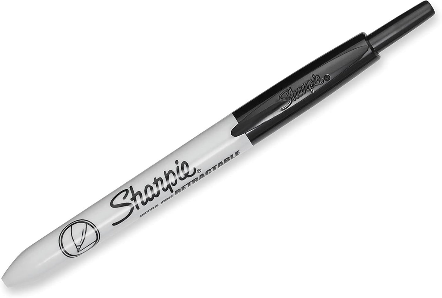 Sharpie Retractable Permanent Markers, Ultra Fine Point, Black, 12 Count