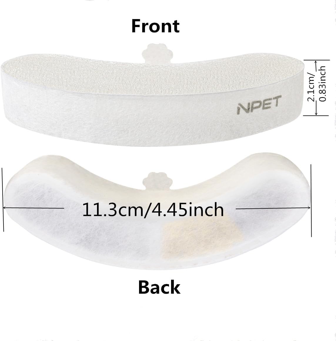 NPET Upgraded Design 4 Pack Replacement Filters for WF050/WF100 Cat Fountain and WF210 Stainless Steel Pet Water Dispenser