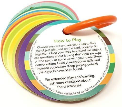 MOLLYBEE Kids Toddler Outdoor Scavenger Hunt Cards at The Park, Toddler Games, Gifts for Ages 2, 3, 4