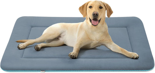 Magic Dog Dog Bed Soft Dog Crate Pad Mat for Medium/Large Dogs, 36-Inch Washable Comfy Kennel Pad with Anti Slip Bottom Pet Sleeping Beds, Blue Grey