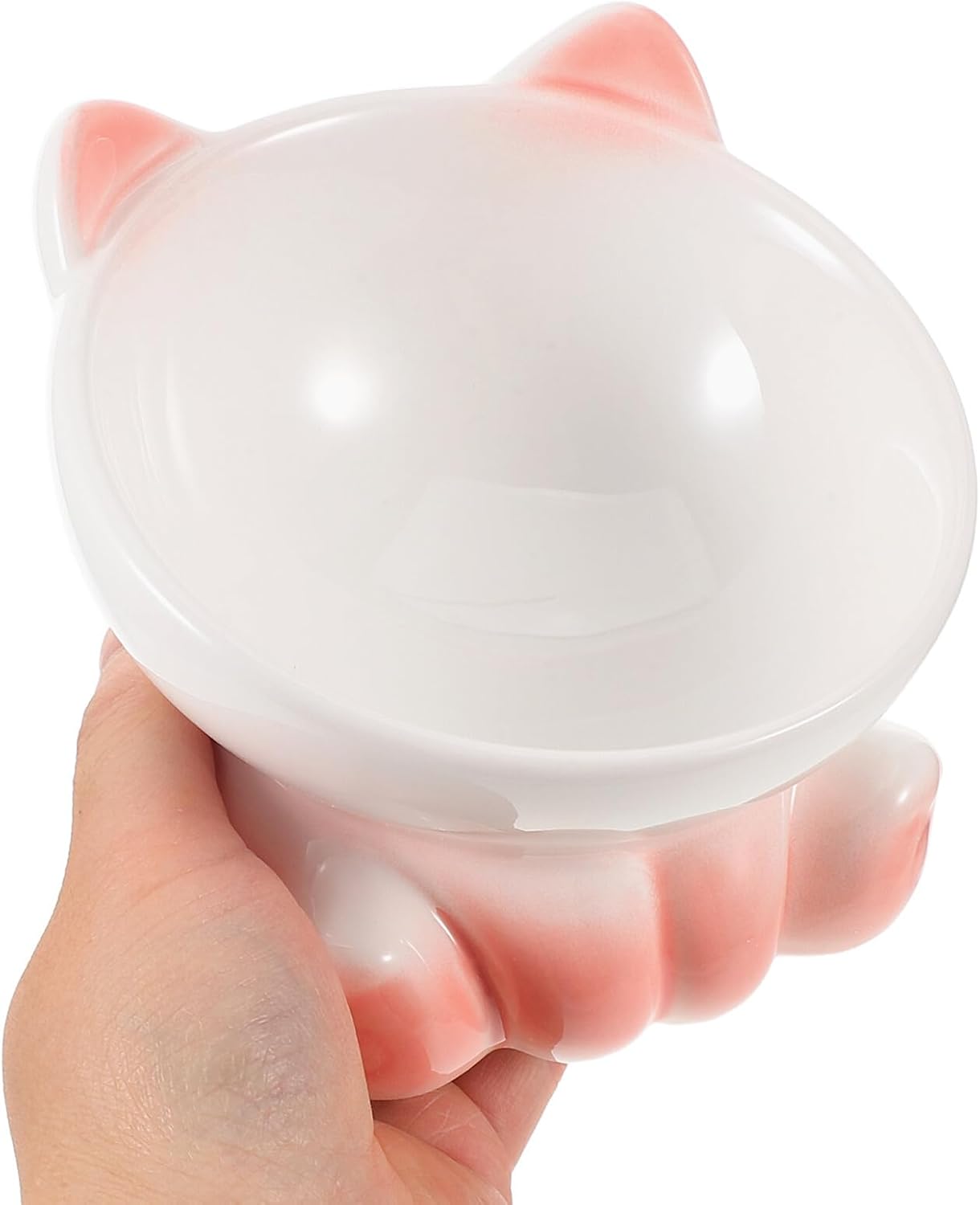 Milisten Ceramic Raised Cat Bowl Elevated Pet Feeder with Stand Slow Feeder Design for Portion Control Whisker-Friendly Food and Water Dish Suitable for Senior Cats and Small Dogs