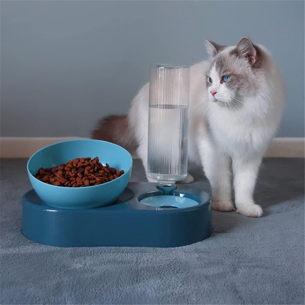 Pet Bowl Double Cats Bowl Dog Bowl with Raised Stand Pet Supplies Cats Water Bowl for Cats Food Bowls for Dog Feeder Pet Products (White)