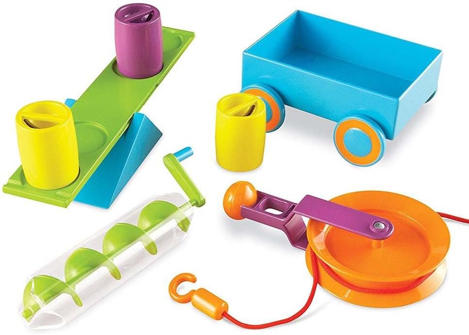 Learning Resources STEM Simple Machines Activity Set, Hands-on Science Activities, 19 Pieces, Ages 5+
