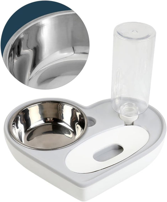 Milisten Automatic Water Dispenser Pet Water Feeder Heart Shaped Bowl Dog Cat Drinking Supplies Grey