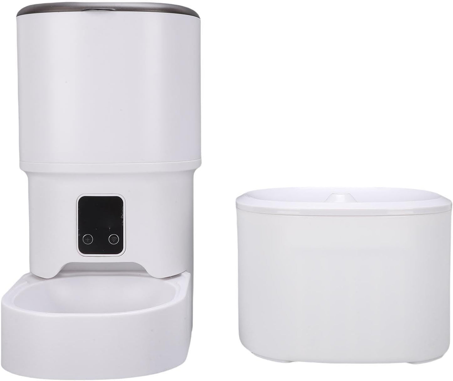 Luqeeg Automatic Cat Feeder, WiFi Smart Large Capacity Food Dispenser Pet Waterer Cat Water Fountain Remote Feeding Machine with Intelligent Recognition for Small Medium Pets Puppy