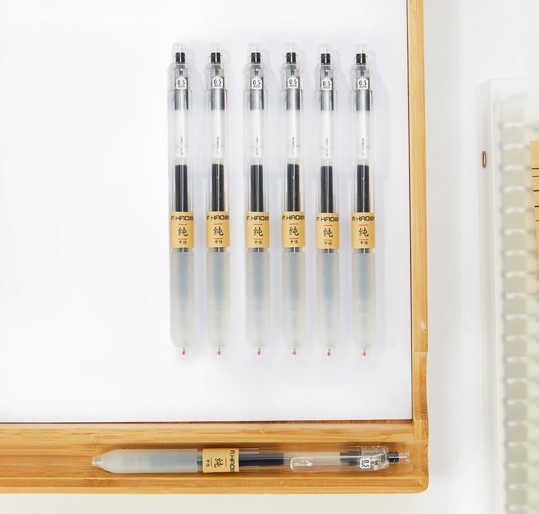 czxwyst X97 Retractable Gel Ink Pens 0.5mm Fine Point (Black Color 12-Pack)