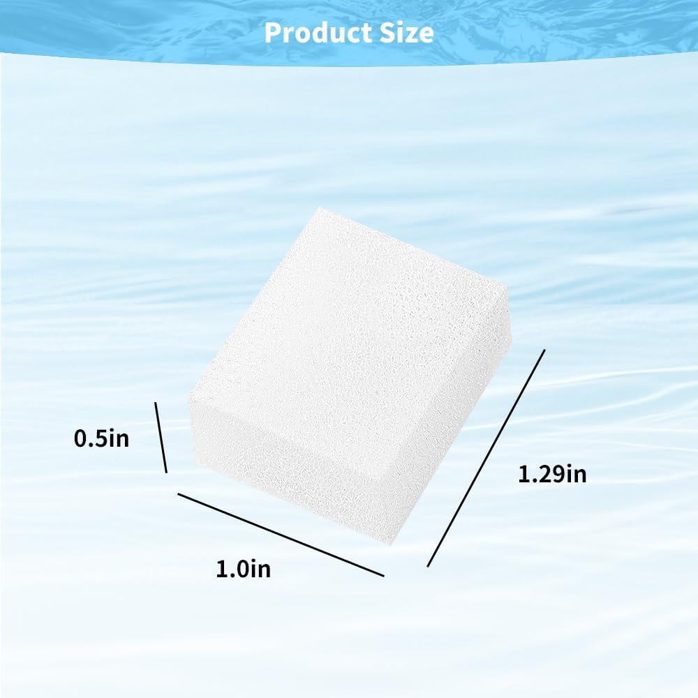 18 Pcs Cat Water Fountain Filter Pre Filters Sponge for 67oz/ 2l Pet Water Fountain Trimmable Foam Filter's for Dog Cat (White, 18 Sponges)
