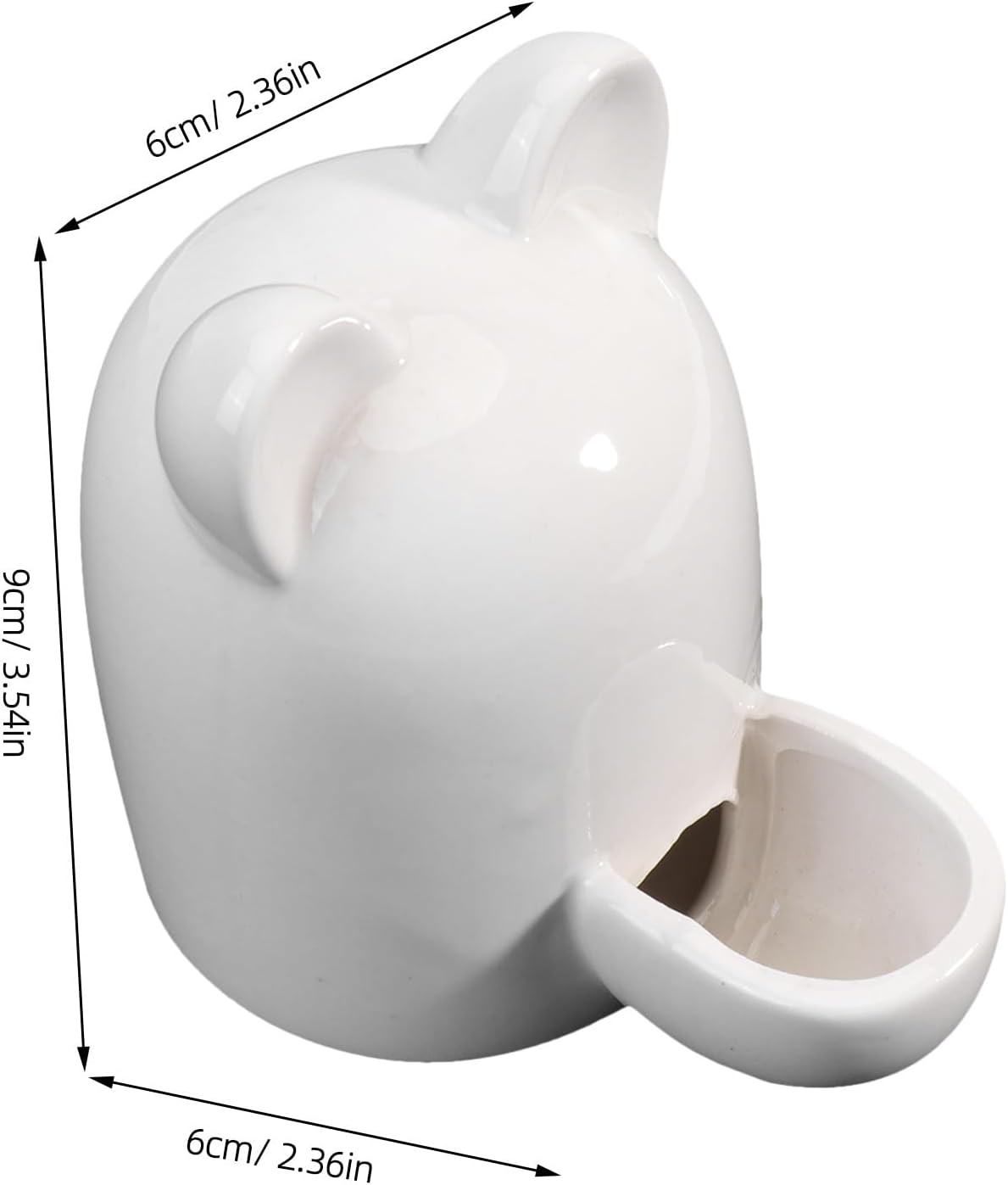iplusmile Cartoon Cat Ears Small Pet Water Feeder Automatic Self-Dispensing Bowl for Hamster Rabbit Cat Small Animals 3.54X2.36X2.36In
