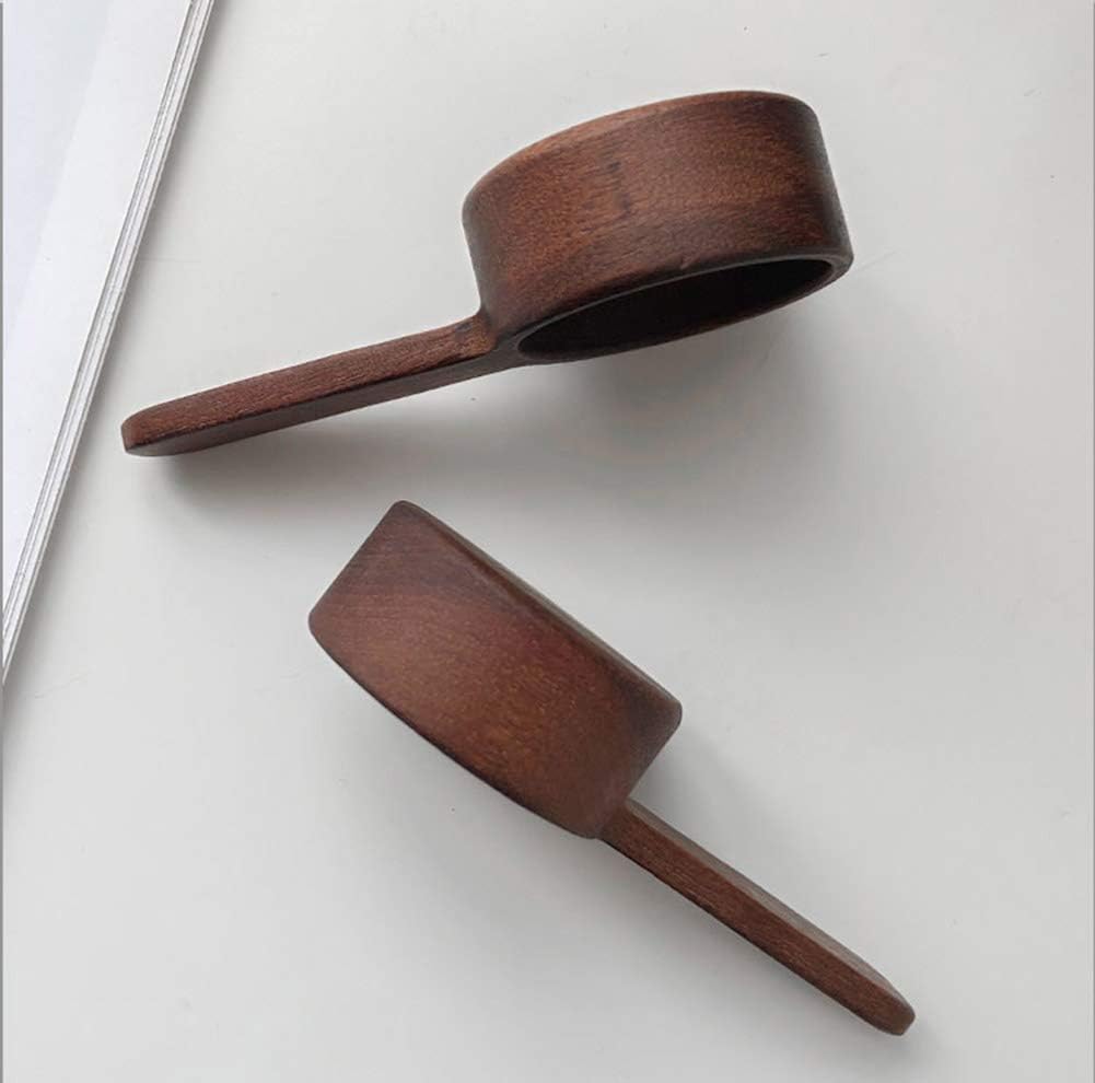 Coffee Spoons, ablespoon Scoop, Coffee Ground Spoon, Measuring for Ground Beans or tea, Soup Cooking Mixing Stirrer Kitchen Tools Utensils, 1 Wooden Tea Scoop (Walnut Wooden 3.86 in）