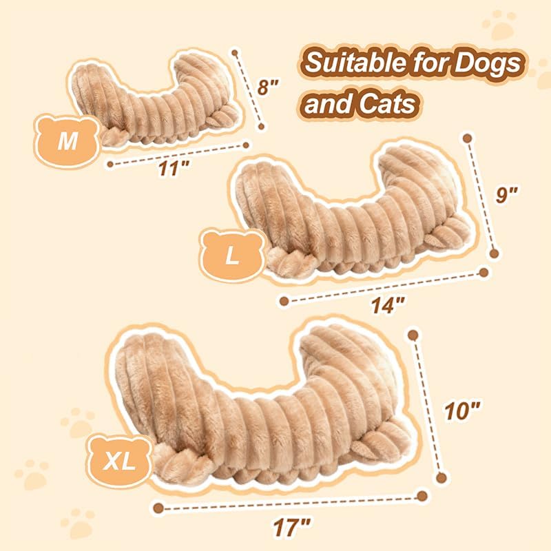 Jiupety Dog Calming Pillow, Soft and Neck-Friendly, Washable Pet Neck Pillows for Small Medium Large Dogs and Cats, 14" x 9", Coffee