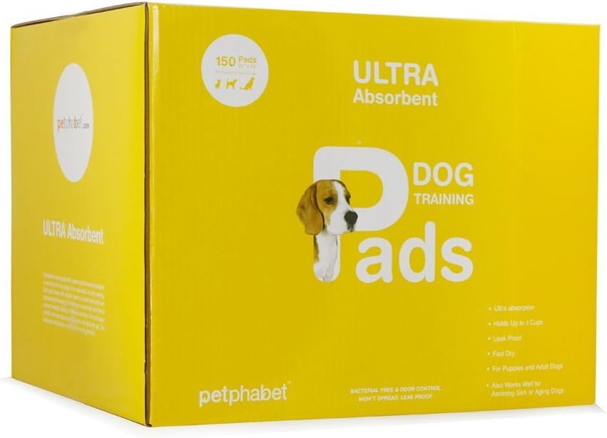 Pee Pads For Dogs - 150 Count - 23" x 22" Dog Pee Pads for Pet Training Pads by Petphabet