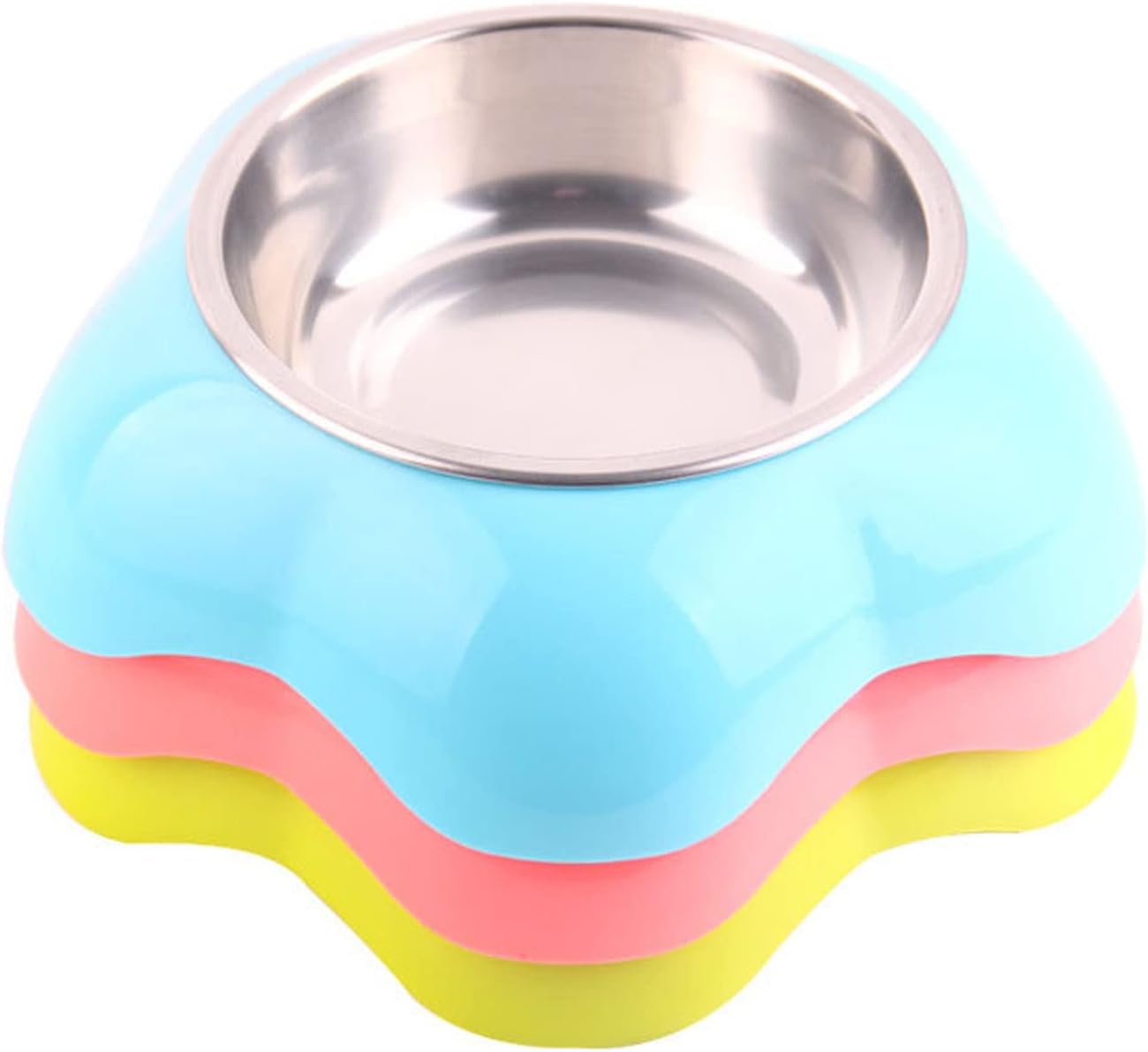 Raised Cat Bowl, Stainless Steel Pet Food Station for Indoor Cats, Pet Feeding Dish with Removable Plastics Stand, Cat Water Bowl for Cats and Small Dogs (Green)