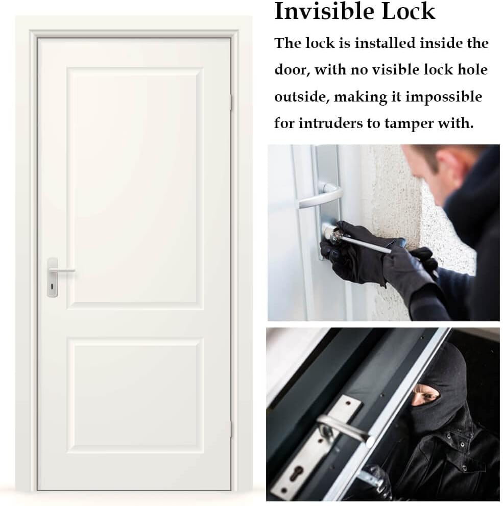 Electronic Deadbolt Anti-Theft Smart Hidden Door Lock with Remote Control and Smartphone App Access