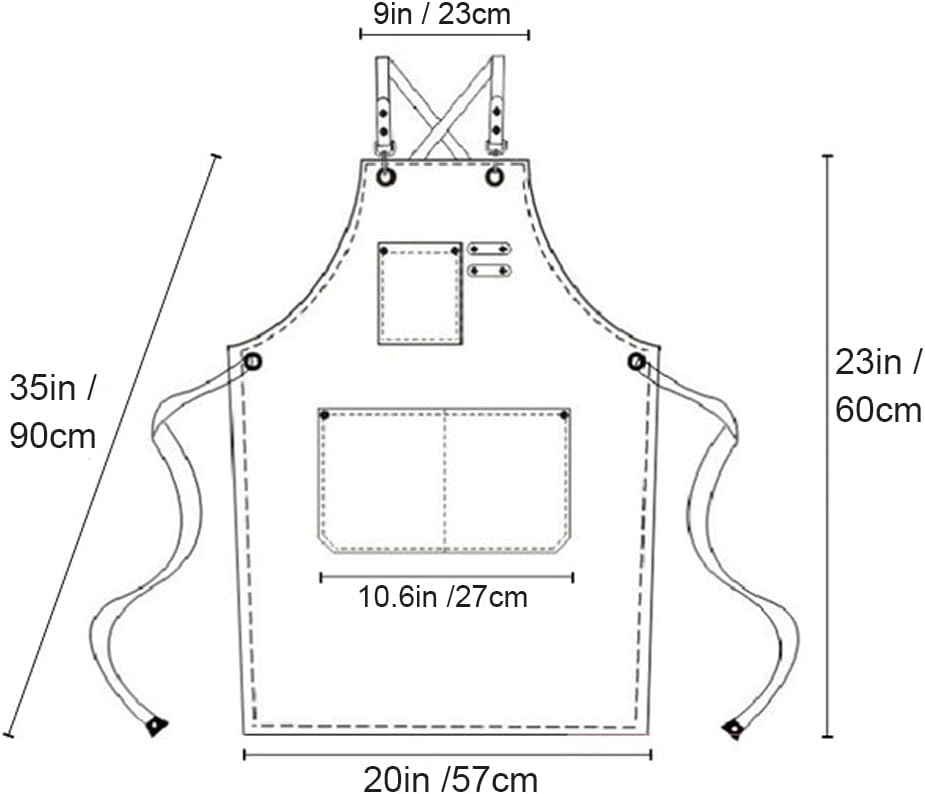 Kids Apron for Girls and Boys Heavy Duty Apron with Pockets and Adjustable Cross back Strap