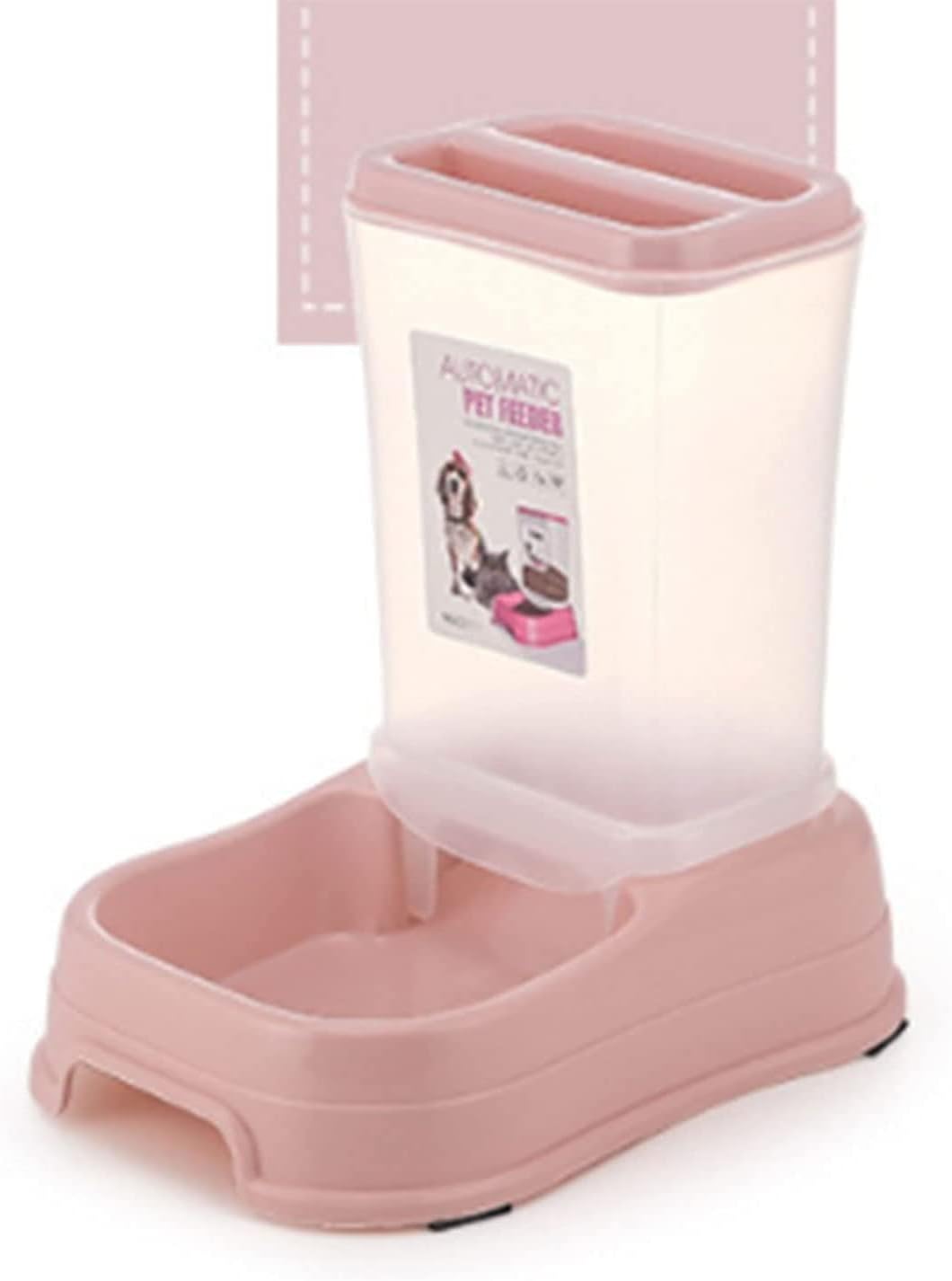 Automatic Food Feeder and Waterer Set, Automatic Cat Feeder and Dog Water Dispensers Unplugged Gravity Feed Water Pet Supplies cat Fountain (Color : Blue) (Pink)