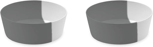 TarHong Dual Pet Bowl, Pure Melamine, Large, Gray, 5 Cup