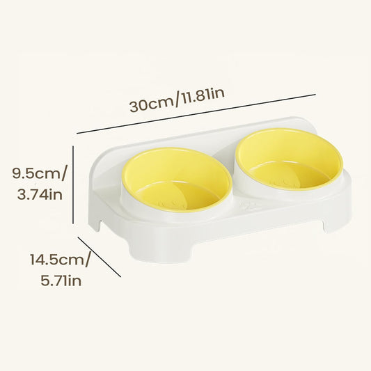 Premium Dog Food Bowls, Elevated Cat Dish, Non-Slip Tilted Pet Feeder with Stand, Sturdy Stainless Steel Design with Removable Bowls, Stylish Feeding Station with Ergonomic Angle, Pet Dish for Kitten