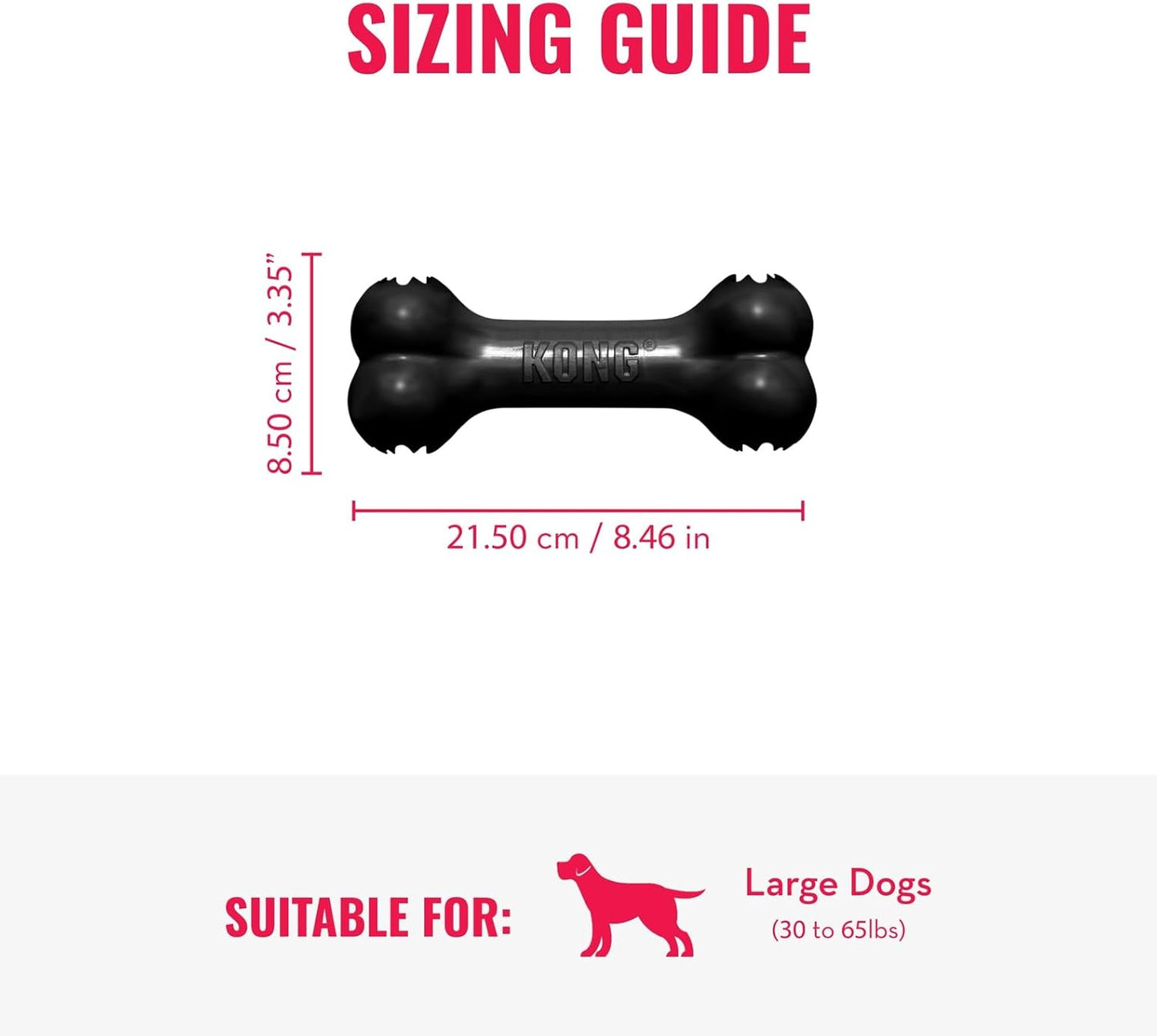 KONG - Extreme Goodie Bone - KONG's Most Durable Natural Rubber Dog Bone for Power Chewers - Black - For Large Dogs