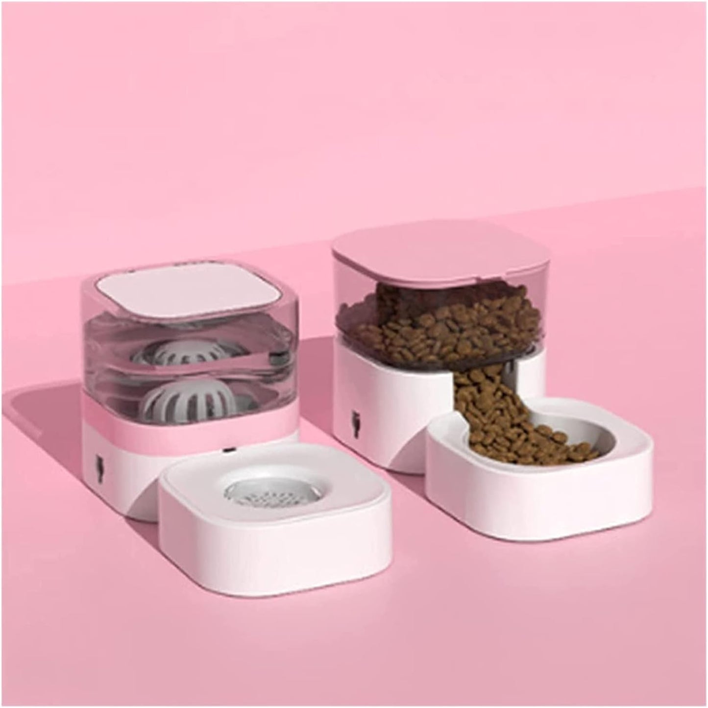 Pet Fountain Unplugged Pet Feeder Water Dispensers Set Automatic Gravity Feeder Cat Food, Dog Water Bowl and Automatic Pet Feeders Water Dispenser Pet Water Dispenser