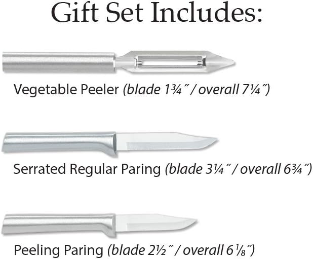 Rada Cutlery Kitchen Basics Gift Set (S56), 3-Piece Knife Set, Silver Handle