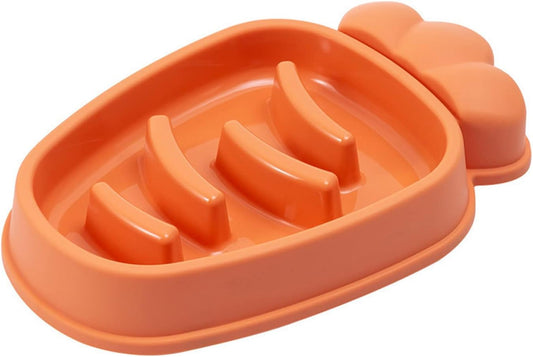 Slow Feeder Dog Bowls Fun Carrot Shape Puzzle Feeding Bowl Interactive Puppy Food Bowls Safe Skid Design