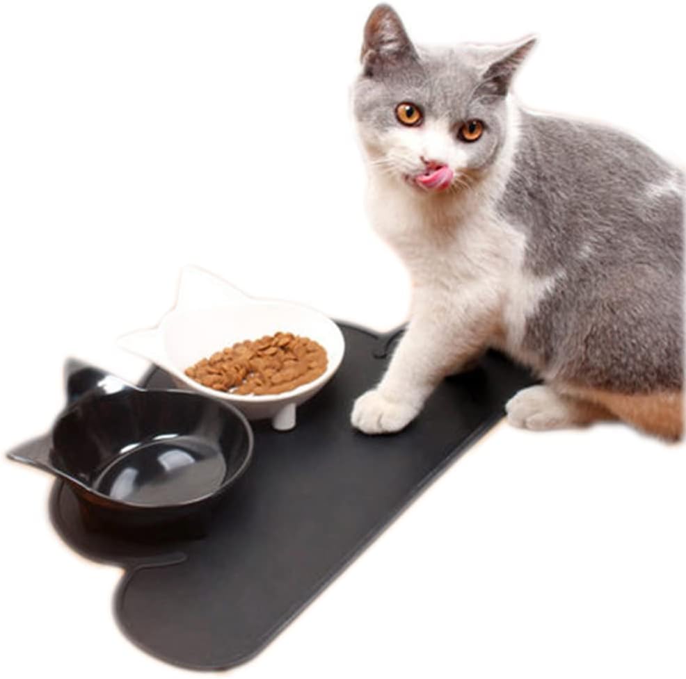 Cat Bowls, Anti-Slip Multi-Purpose Cat Food Bowl Pet Water Bowl Cat Feeding Bowl for Cats and Small Dogs (Pink)