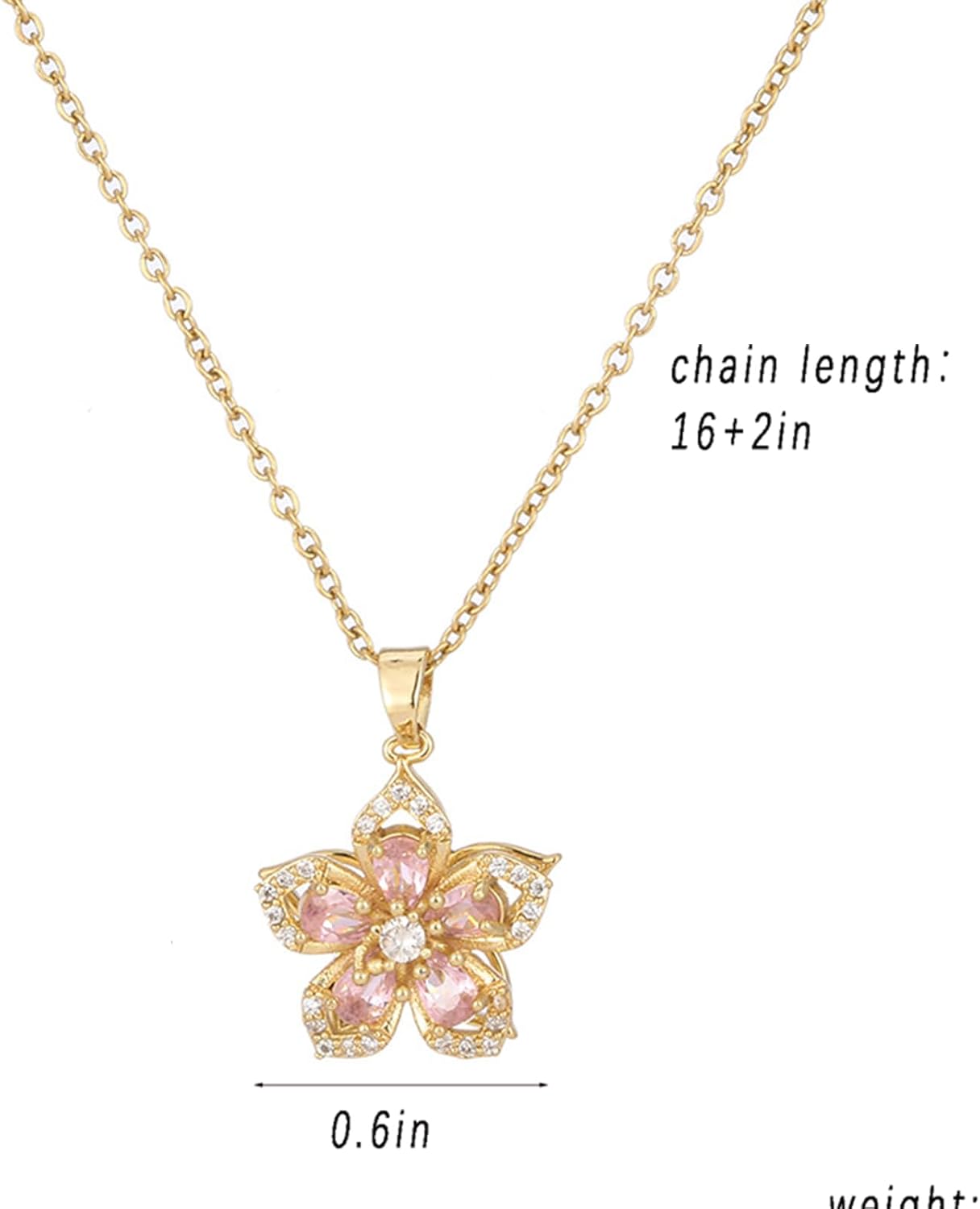 Necklace for Women Gold Flower Fidget Necklace Rotatable Crystal Silver Blossom Pendant Necklaces Adjustable Spinning Fidget Necklaces Redbud Flower Choker Funny Gift Jewelry