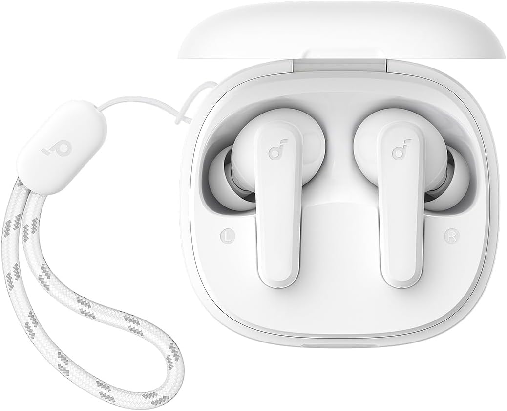 Soundcore by Anker P20i True Wireless Earbuds, 10mm Drivers with Big Bass, Bluetooth 5.3, 30H Long Playtime, Water-Resistant, 2 Mics for AI Clear Calls, 22 Preset EQs, Customization (White)