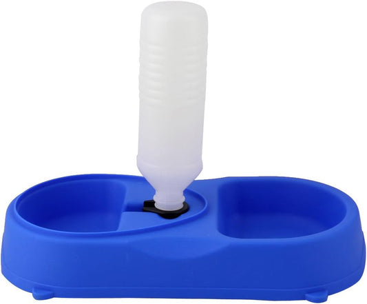 Plastic Puppy Dog Cat Pet Water Drinking Fountain Food Feeder Bowl Blue (id: 3aa 12c ed5 bd0 833