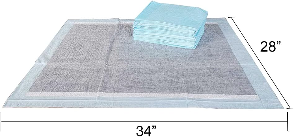 BV Charcoal Puppy Pads XL 40 Count 34"x28" - Leak-Proof Pee Pads for Dogs with 6-Layer Absorbent Design & Built-in Attractant - Dog Pad Extra Large with Charcoal for Odor Control - for Large Dogs