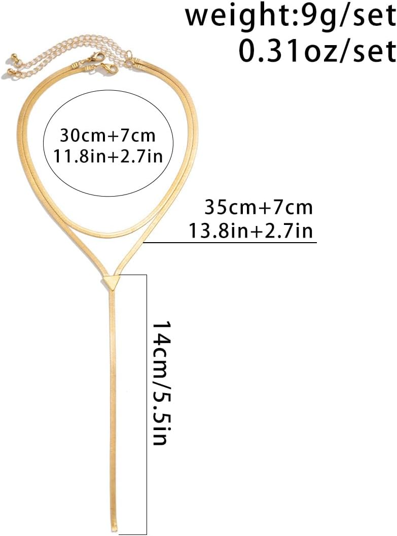 GIGB PBDK Chunky Gold Choker Necklace for Women,Trendy Silver Statement Necklace Long Snake Chain Drop Necklace,Charm Prom Body Jewelry Accessories Gifts