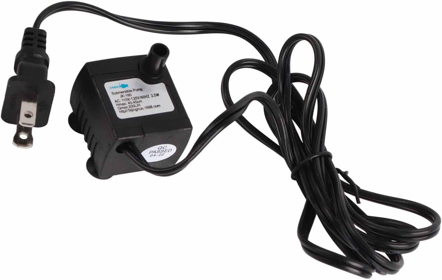 Mini Aquarium Water Pump, US Plug 110-120V Lightweight IPX8 Waterproof Pet Fountain Pump for Cats for Aquarium