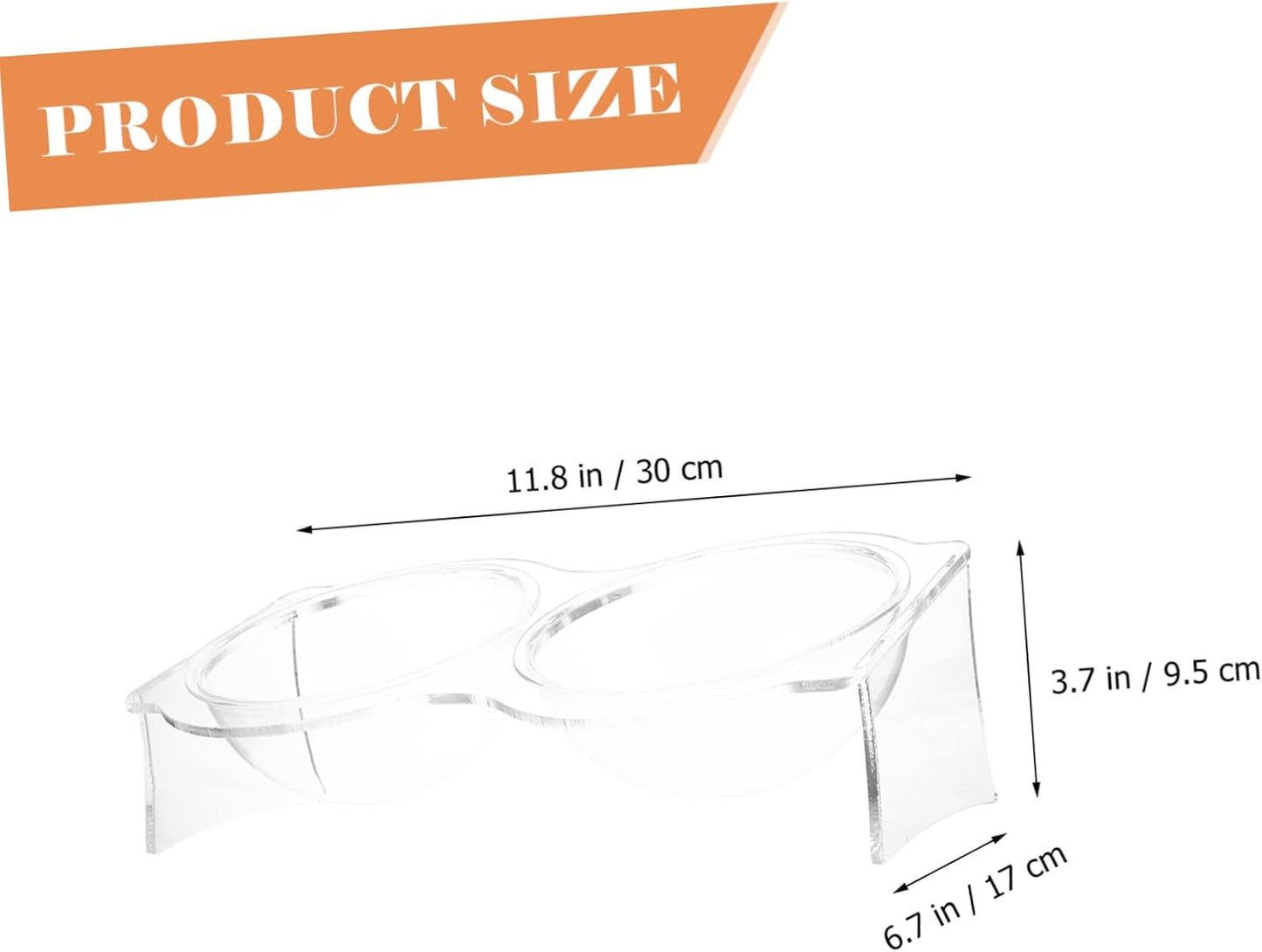 TOYANDONA Elevated Double PET Bowls Acrylic Cat and Dog Food Water Bowl Set Neck Protective Feeding Station for Cats and Kittens Sturdy and Easy to Clean