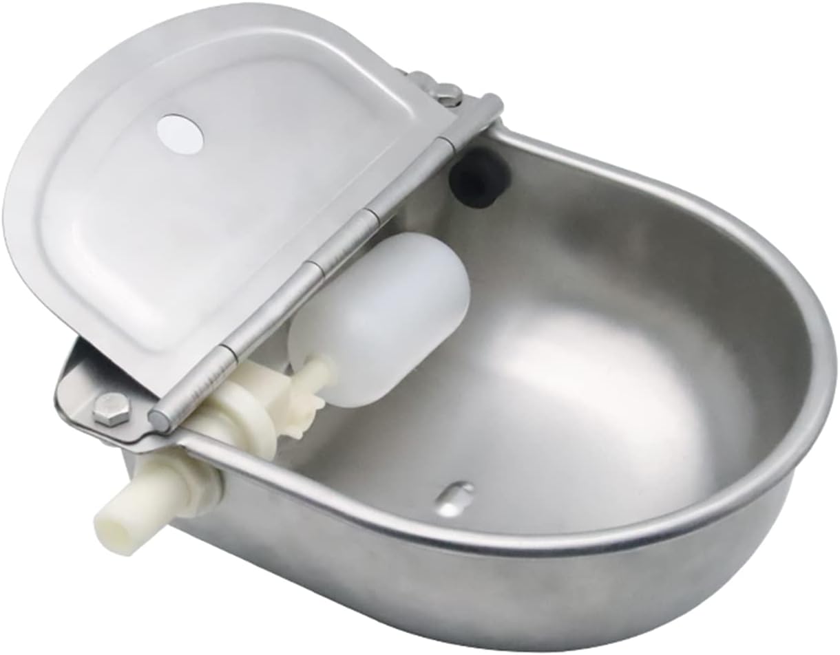 Stainless Steel Livestock Water Bowl with Float Valve Tank,Automatic Farm Water Bowl for Horse, Cow, Goat, Sheep, Dog Drinking Waterer