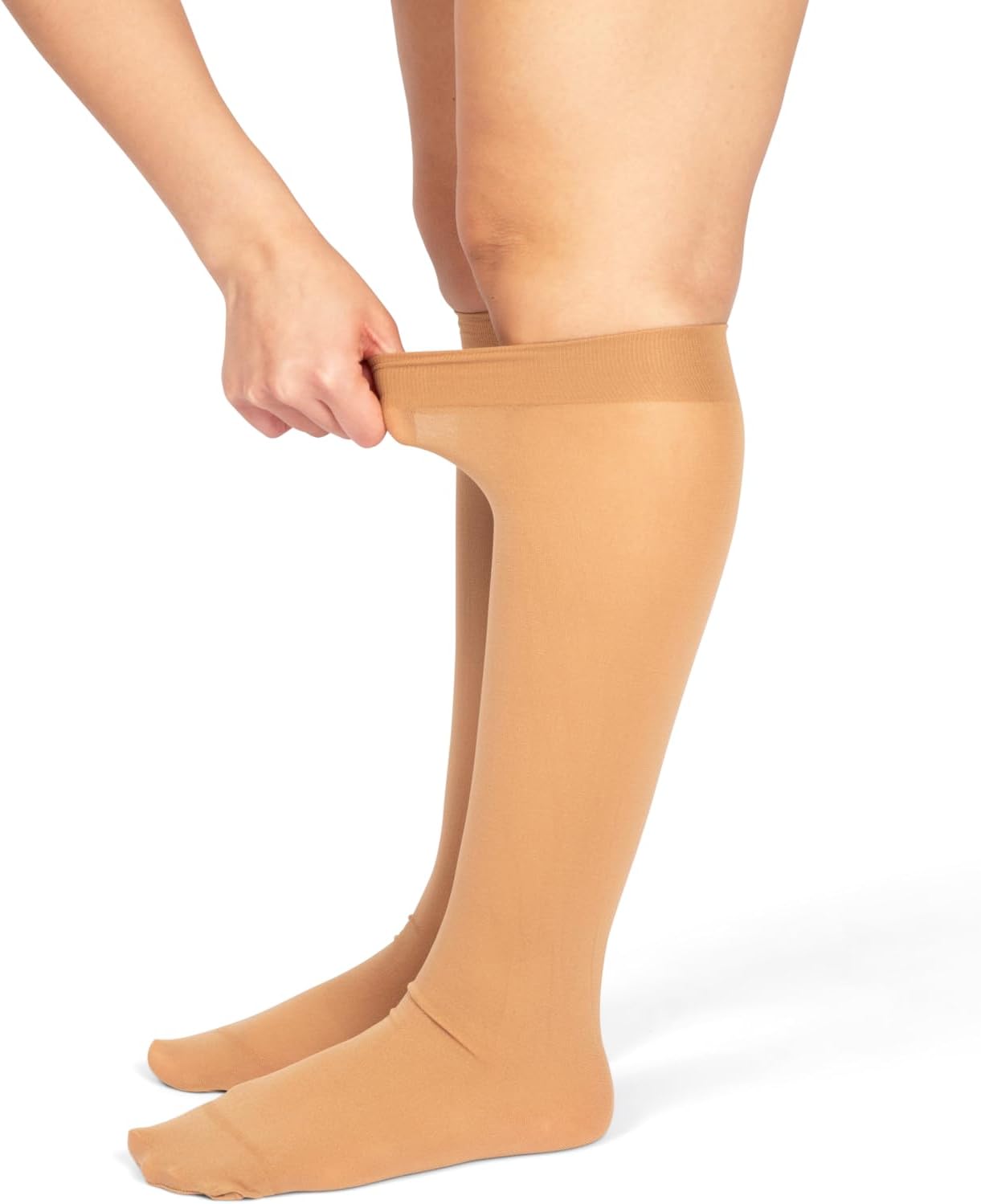Winterlace Women’s Trouser Socks, Opaque Stretchy Nylon Knee High, Many Colors, 6 or 12 Pairs