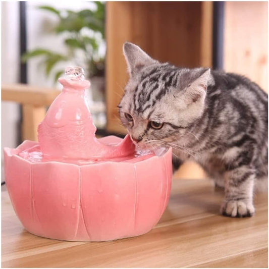 Fountain Automatic Automatic Cat Water Fountain Pet Water Dispenser for Dog, Cats Water Feeder with Replacement Filter Ultra Silent Pump Pet Supplies Pet Water Dispenser (Color : Pink)