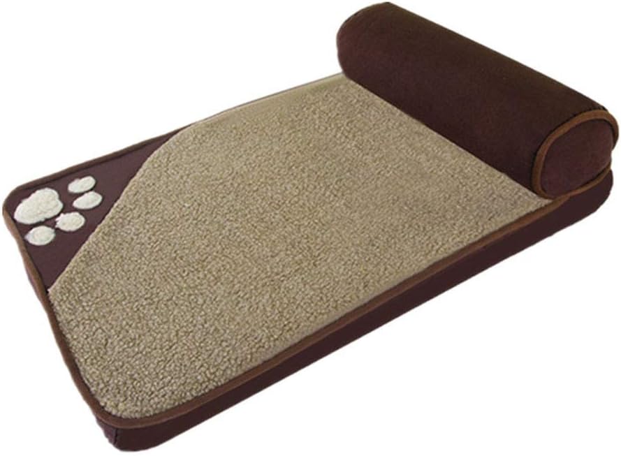 Dog Bed Pet Bed with Removable Washable Cover Large Dog Beds Washable with Removable Cover Nonskid Bottom and Squeaker Toy as Gift (Brown Medium)