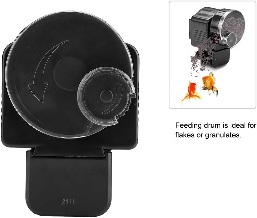Joyzan Automatic Fish Feeder, Auto Feeding Food Dispenser Aquarium Programmable Electric Self Powered Battery Timer Vacation Holidays Small Turtle Tank Betta Flakes Pellet Strips Pond Weekend Day