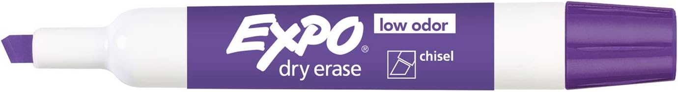 EXPO® Low-Odor Dry-Erase Markers, Chisel Point, Purple, Pack Of 12