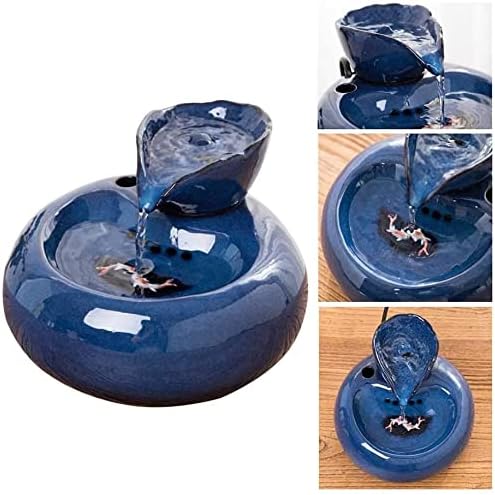 Fountain Pet Drinking Fountain Cat Water Fountain,Super Mute Ceramics Pet Water Dispenser for Cat and Small Dogs Pet Water Dispenser (Color : Pink) (Blue)
