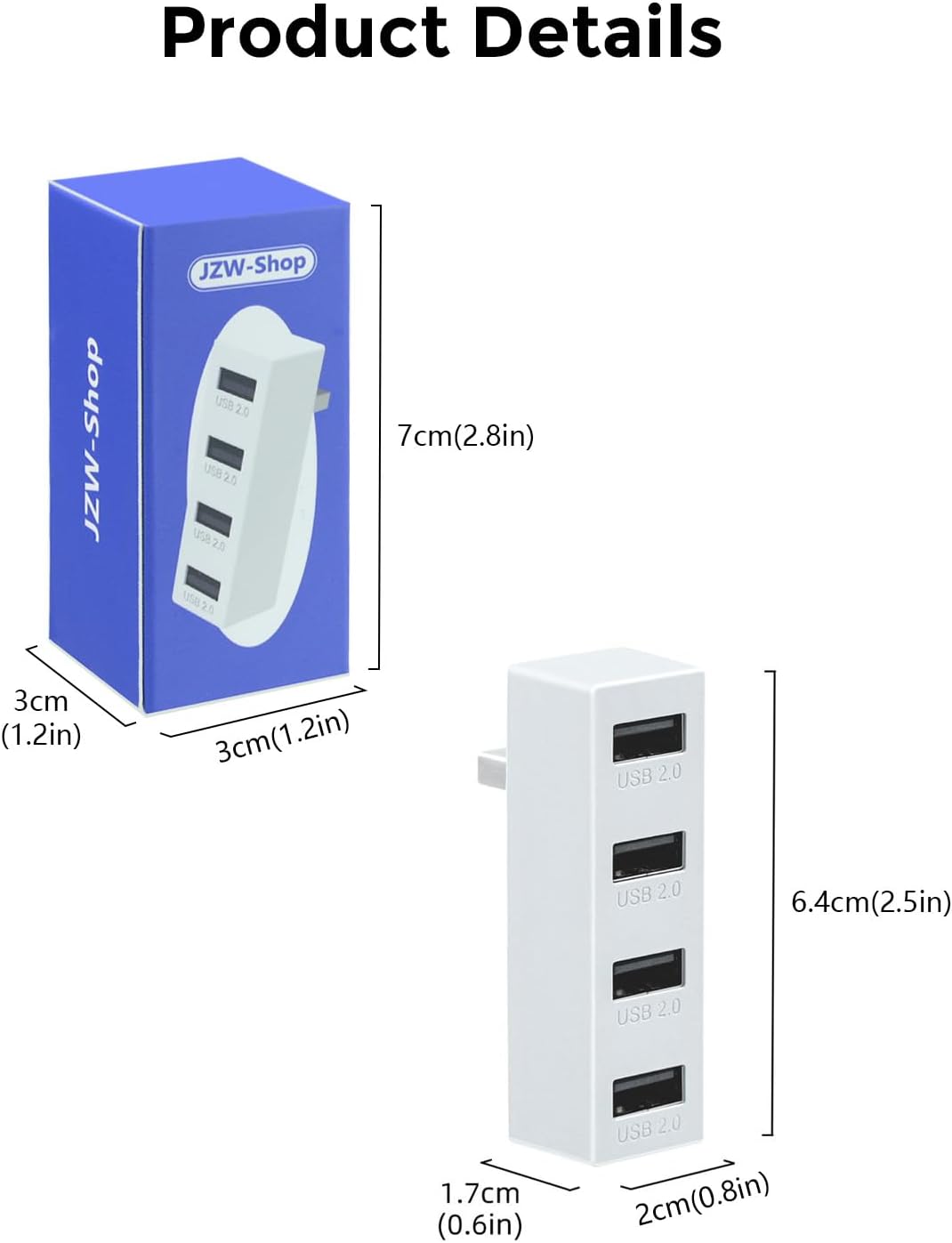 JZW-Shop 4 Ports USB Hub 2.0 for Xbox Series S, High Speed USB Hub Splitter Expansion Adapter Compatible with Xbox Series S Console